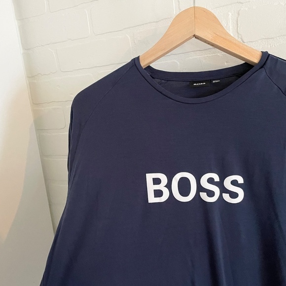 BOSS Hugo Boss Men’s Ring Tee Short sleeve Navy Blue White Stripes Sz M - Picture 3 of 8